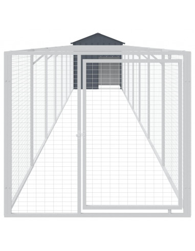 Casetta Cani con Tetto Antracite 117x813x123 cm Acciaio Zincato