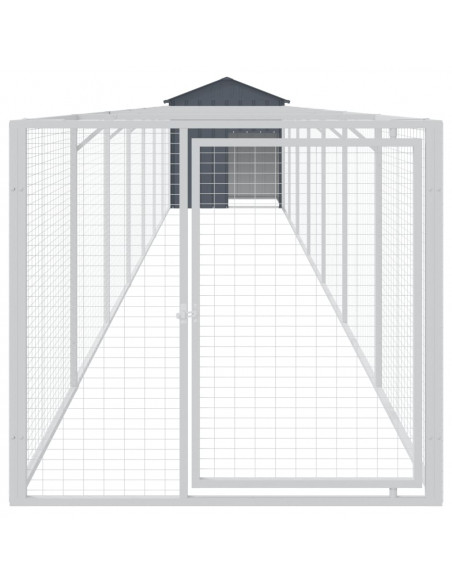 Casetta Cani con Tetto Antracite 117x813x123 cm Acciaio Zincato