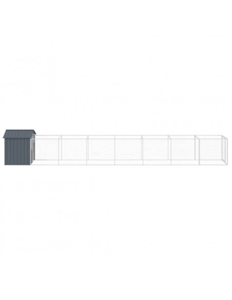 Casetta Cani con Tetto Antracite 117x813x123 cm Acciaio Zincato