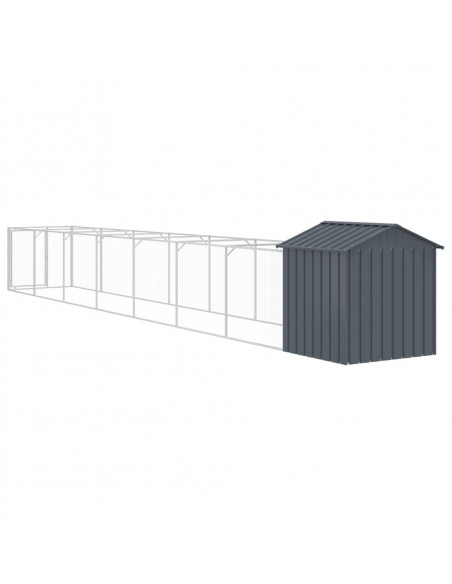 Casetta Cani con Tetto Antracite 117x813x123 cm Acciaio Zincato