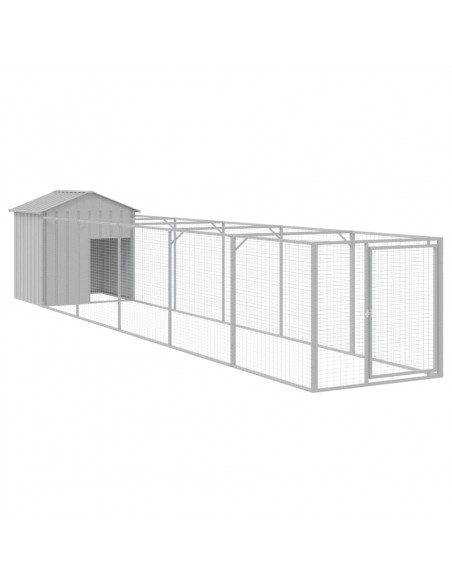 Casetta Cani Tetto Grigio Chiaro 117x609x123 cm Acciaio Zincato