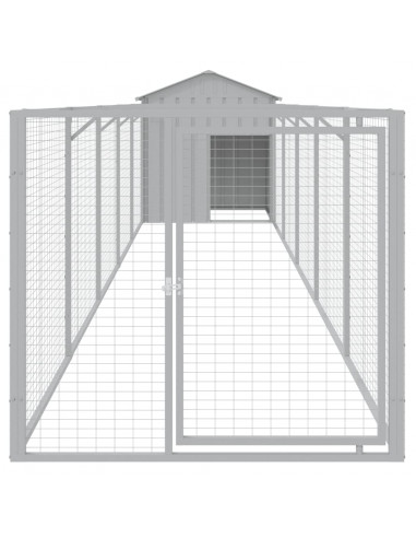 Casetta Cani Tetto Grigio Chiaro 117x609x123 cm Acciaio Zincato