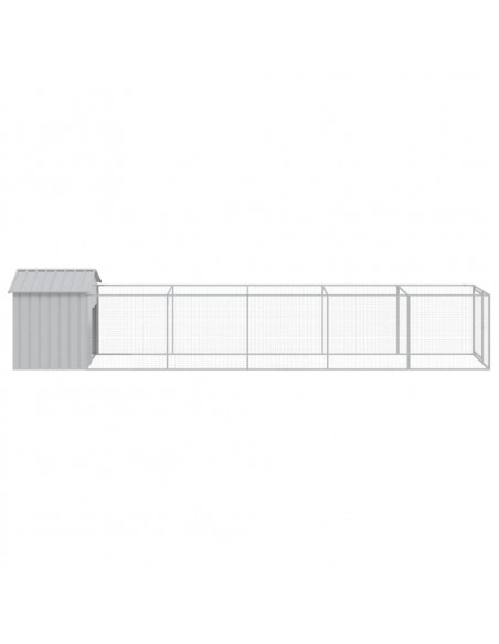Casetta Cani Tetto Grigio Chiaro 117x609x123 cm Acciaio Zincato