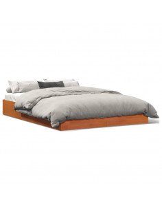 Giroletto Marrone Cera 140x190 cm in Legno Massello di Pino 2