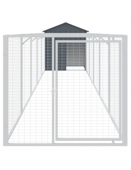 Casetta Cani con Tetto Antracite 117x609x123 cm Acciaio Zincato