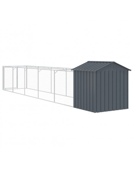Casetta Cani con Tetto Antracite 117x609x123 cm Acciaio Zincato