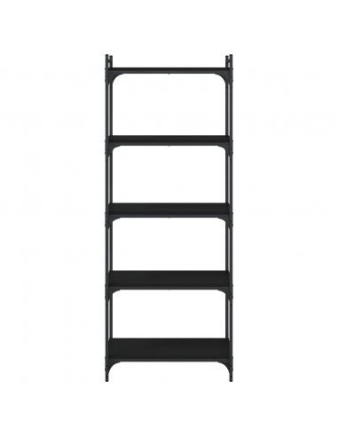 Libreria a 5 Ripiani Nera 60x30x154 cm in Legno Multistrato