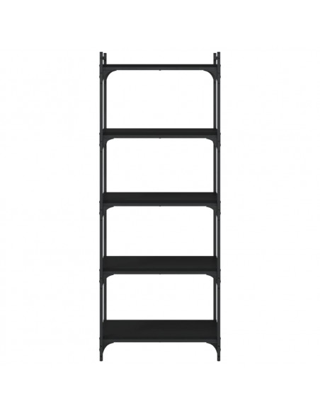 Libreria a 5 Ripiani Nera 60x30x154 cm in Legno Multistrato