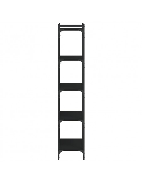 Libreria a 5 Ripiani Nera 60x30x154 cm in Legno Multistrato