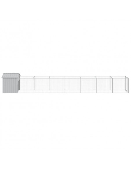 Casetta Cani Tetto Grigio Chiaro 117x813x123 cm Acciaio Zincato