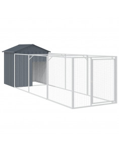 Casetta Cani con Tetto Antracite 117x405x123 cm Acciaio Zincato 2