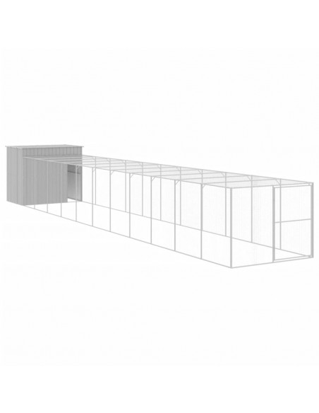 Casetta Cani Corsa Grigio Chiaro 214x1273x181cm Acciaio Zincato