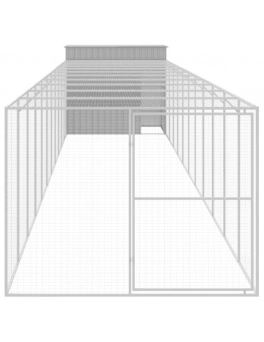 Casetta Cani Corsa Grigio Chiaro 214x1273x181cm Acciaio Zincato