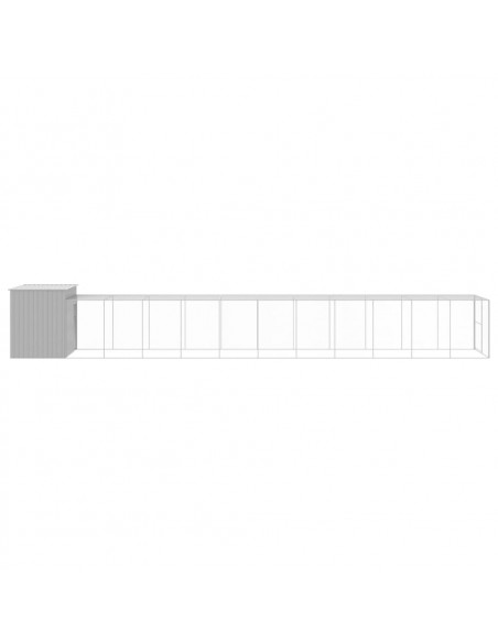 Casetta Cani Corsa Grigio Chiaro 214x1273x181cm Acciaio Zincato