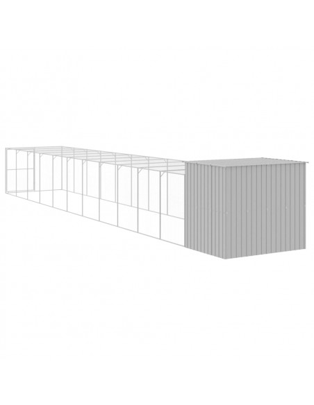 Casetta Cani Corsa Grigio Chiaro 214x1273x181cm Acciaio Zincato