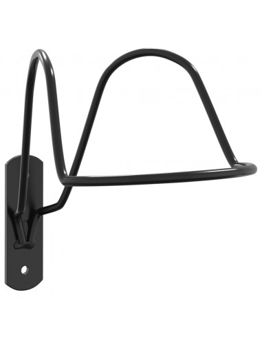 Porta Casco Equitazione a Parete Nero in Acciaio