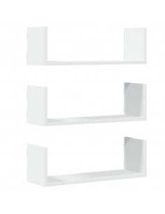 Mensole a Muro 3 pz Bianche 58x18x18 cm in Truciolato 2