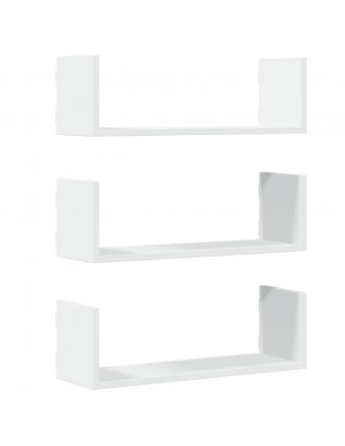 Mensole a Muro 3 pz Bianche 58x18x18 cm in Truciolato