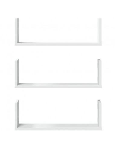 Mensole a Muro 3 pz Bianche 58x18x18 cm in Truciolato