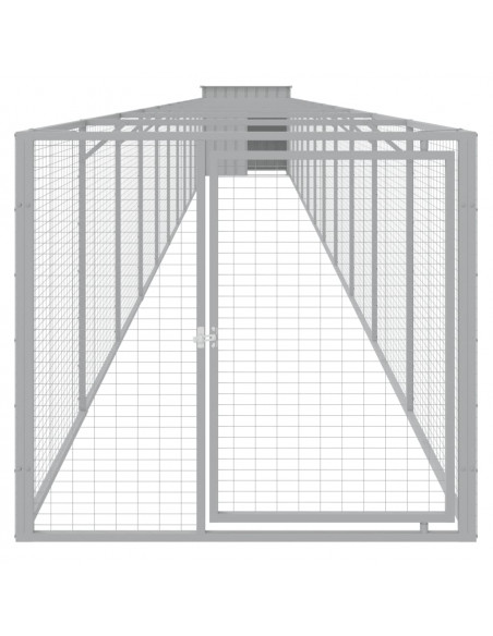 Casetta Cani Corsa Grigio Chiaro 110x1221x110cm Acciaio Zincato