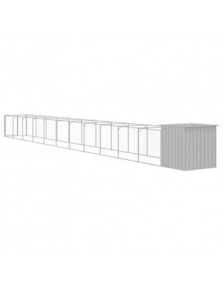 Casetta Cani Corsa Grigio Chiaro 110x1221x110cm Acciaio Zincato