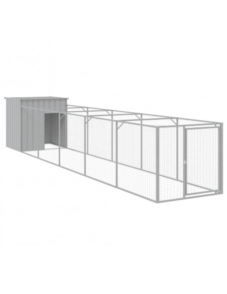 Casetta Cani Corsa Grigio Chiaro 110x609x110 cm Acciaio Zincato