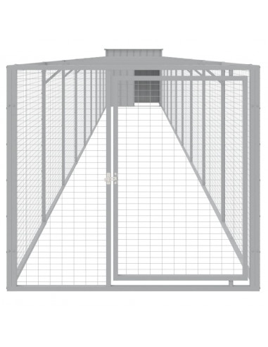 Casetta Cani Corsa Grigio Chiaro 110x1017x110cm Acciaio Zincato