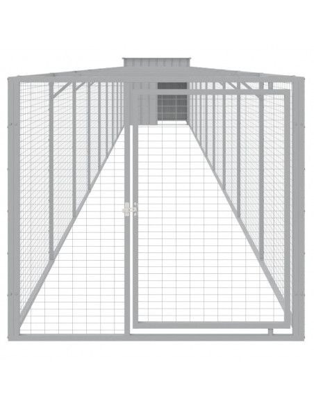 Casetta Cani Corsa Grigio Chiaro 110x1017x110cm Acciaio Zincato