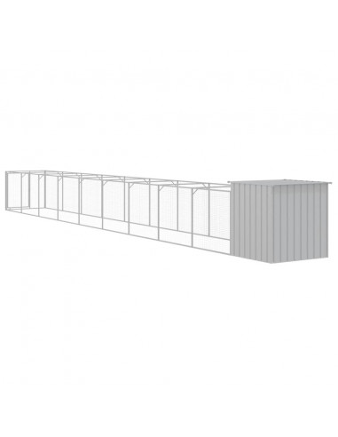 Casetta Cani Corsa Grigio Chiaro 110x1017x110cm Acciaio Zincato