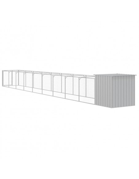 Casetta Cani Corsa Grigio Chiaro 110x1017x110cm Acciaio Zincato