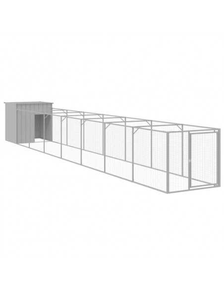 Casetta Cani Corsa Grigio Chiaro 110x813x110 cm Acciaio Zincato