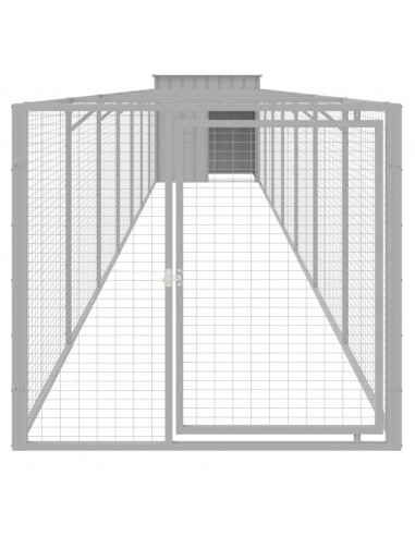 Casetta Cani Corsa Grigio Chiaro 110x813x110 cm Acciaio Zincato