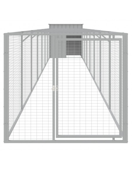 Casetta Cani Corsa Grigio Chiaro 110x813x110 cm Acciaio Zincato