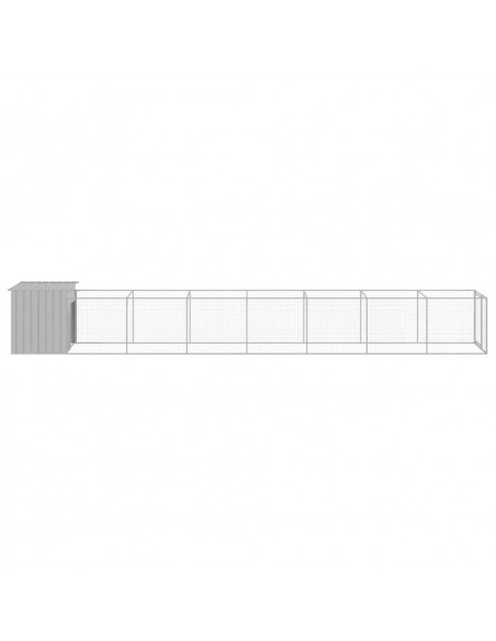Casetta Cani Corsa Grigio Chiaro 110x813x110 cm Acciaio Zincato
