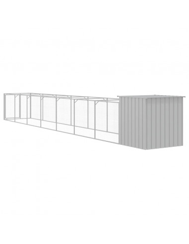 Casetta Cani Corsa Grigio Chiaro 110x813x110 cm Acciaio Zincato