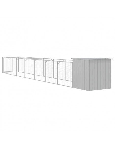 Casetta Cani Corsa Grigio Chiaro 110x813x110 cm Acciaio Zincato