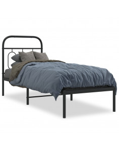 Giroletto con Testiera in Metallo Nero 75x190 cm 2