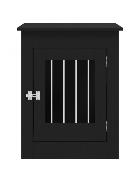 Gabbia Cani da Arredamento Nera 55x80x68cm Legno Multistrato