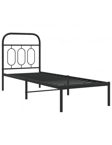 Giroletto con Testiera in Metallo Nero 75x190 cm