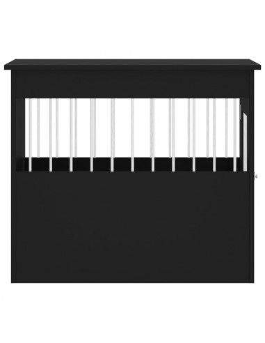 Gabbia Cani da Arredamento Nera 55x80x68cm Legno Multistrato