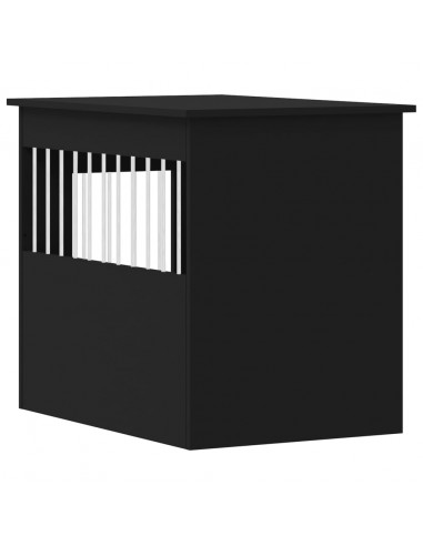 Gabbia Cani da Arredamento Nera 55x80x68cm Legno Multistrato