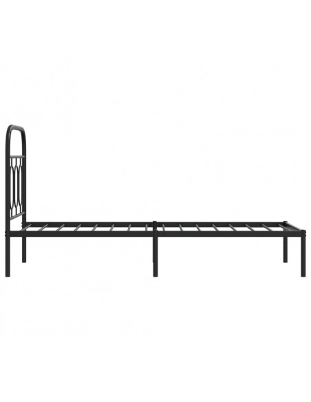 Giroletto con Testiera in Metallo Nero 75x190 cm