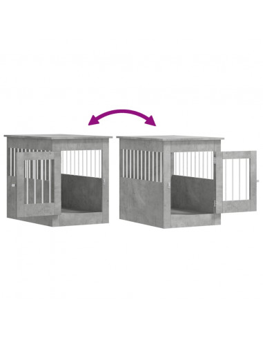 Gabbia Cani Arredamento Grigio Cemento 55x80x68cm Multistrato