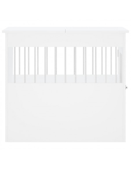 Gabbia Cani Arredamento Bianca 64,5x80x71cm Legno Multistrato