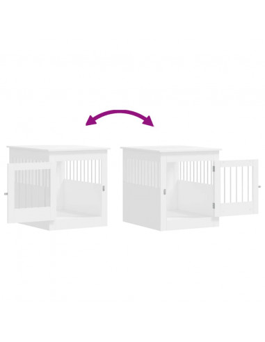 Gabbia Cani Arredamento Bianca 64,5x80x71cm Legno Multistrato