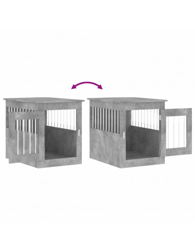 Gabbia Cani Arredamento Grigio Cemento 55x75x65cm Multistrato