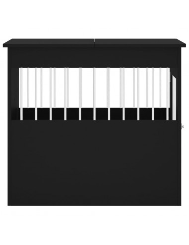 Gabbia Cani Arredamento Nera 64,5x80x71cm Legno Multistrato