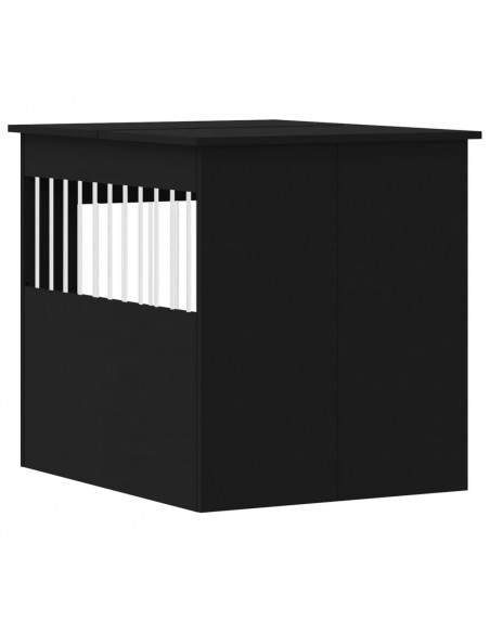 Gabbia Cani Arredamento Nera 64,5x80x71cm Legno Multistrato