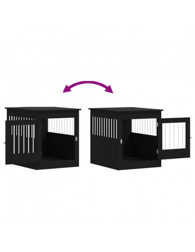 Gabbia Cani Arredamento Nera 64,5x80x71cm Legno Multistrato