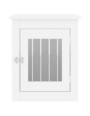 Gabbia Cani da Arredamento Bianca 55x75x65cm Legno Multistrato